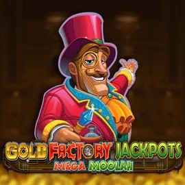 Jackpots logo of Gold Factory Jackpots Mega Moolah from Aurum Signature Studios at Spinshark Casino
