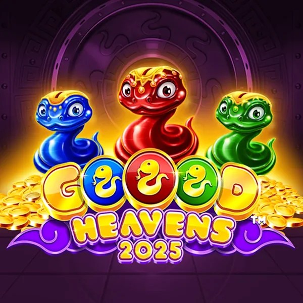 Goood Heavens slot logo by Rarestone Gaming at Spinshark Casino