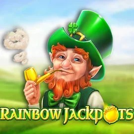 Rainbow Jackpots slot logo by Red Tiger Gaming at Spinshark Casino